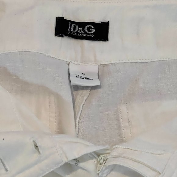 ❣️LIKE NEW❣️Dolce & Gabbana White Pants Made in Italy Size S Linen Cotto… - Picture 9 of 11